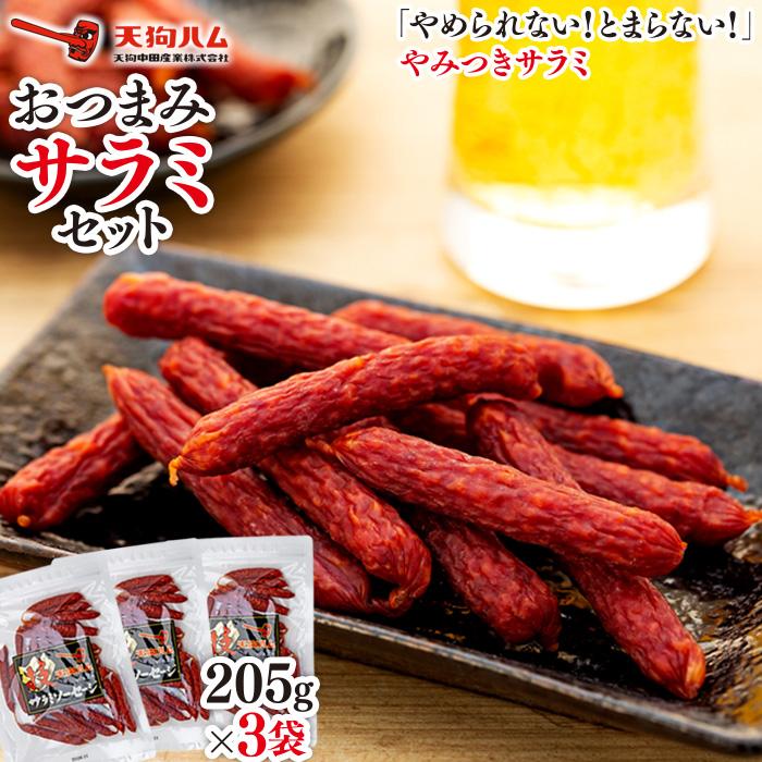 【ふるさと納税】【天狗ハム】おつまみサラミセット 205g×3袋 | 石川 金沢 加賀百万石 加賀 百万石 北陸 北陸復興 北陸支援