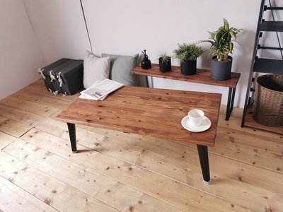 無垢材 折りたたみローテーブル ブラウン 約W100×D50cm｜リビング 子供部屋 収納 テーブル 無垢材 家具 本棚 収納 コンパクト 完成品 [2498]