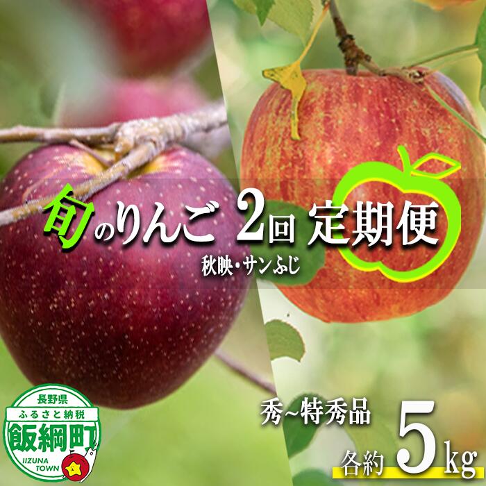 【ふるさと納税】 季節のりんご 【 定期便 】 旬の2品種 5kg × 2回 秀〜特秀 渡辺農園 沖縄県への配送不可 〔 果物 フルーツ 林檎 長野 予約 農家直送 贈答用 5キロ 定期便 〕【令和7年度収穫分】 発送：2025年10月上旬〜
