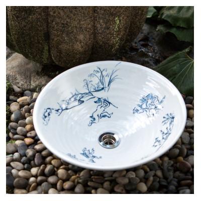 ふるさと納税 土岐市 美濃焼磁器製洗面ボウル「鳥獣戯画」 |  | 01