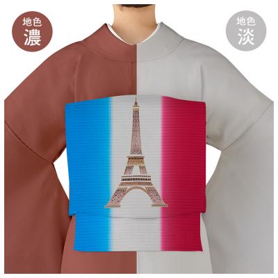 ふるさと納税 京都市 【和装振興応援プロジェクト】歳時記7月3「パリ祭」京手描友禅 染帯|染帯 着物 織物 |  | 01