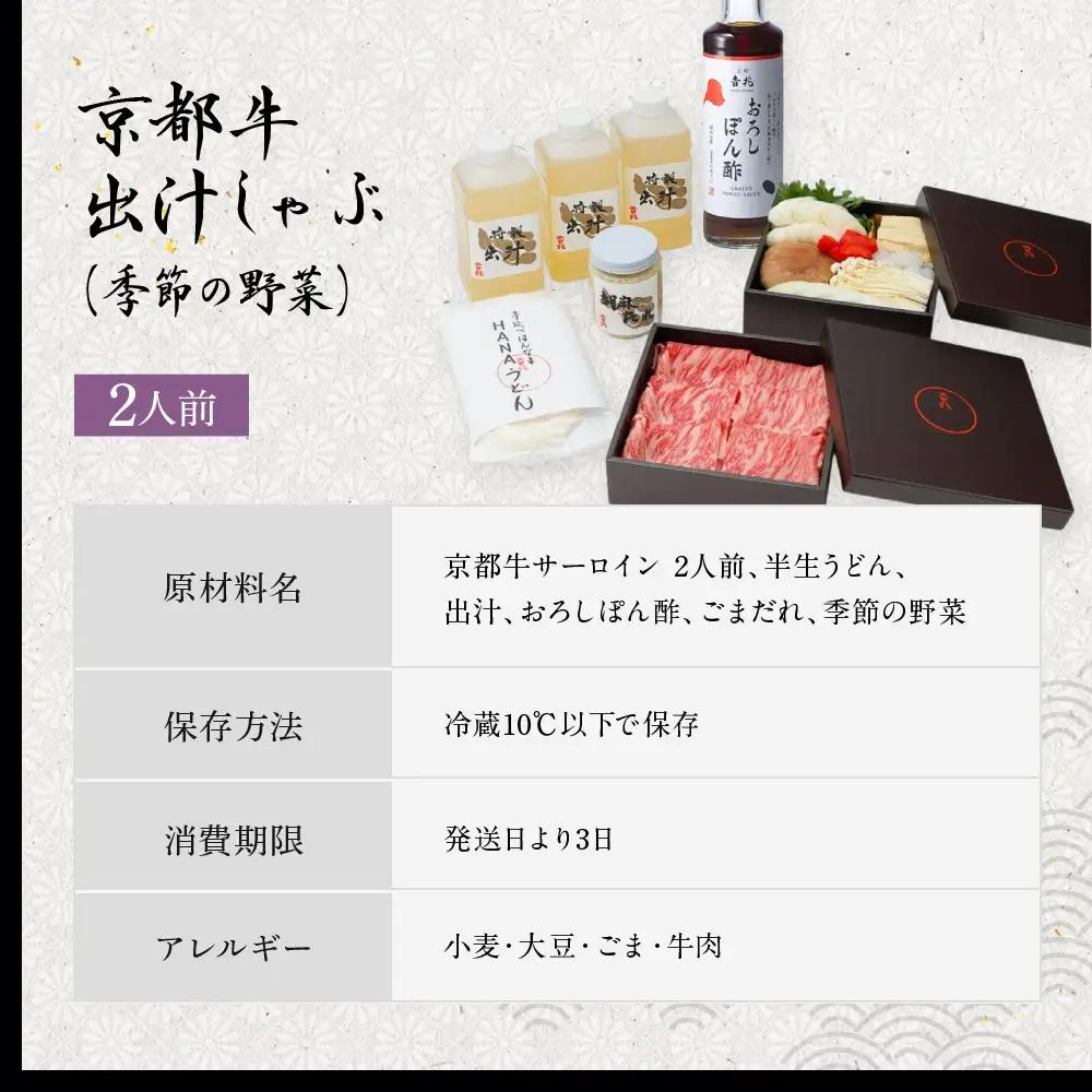 【京都吉兆】国産和牛の出汁しゃぶ（季節の野菜）｜嵐山 老舗料亭 名店 人気の鍋 鍋