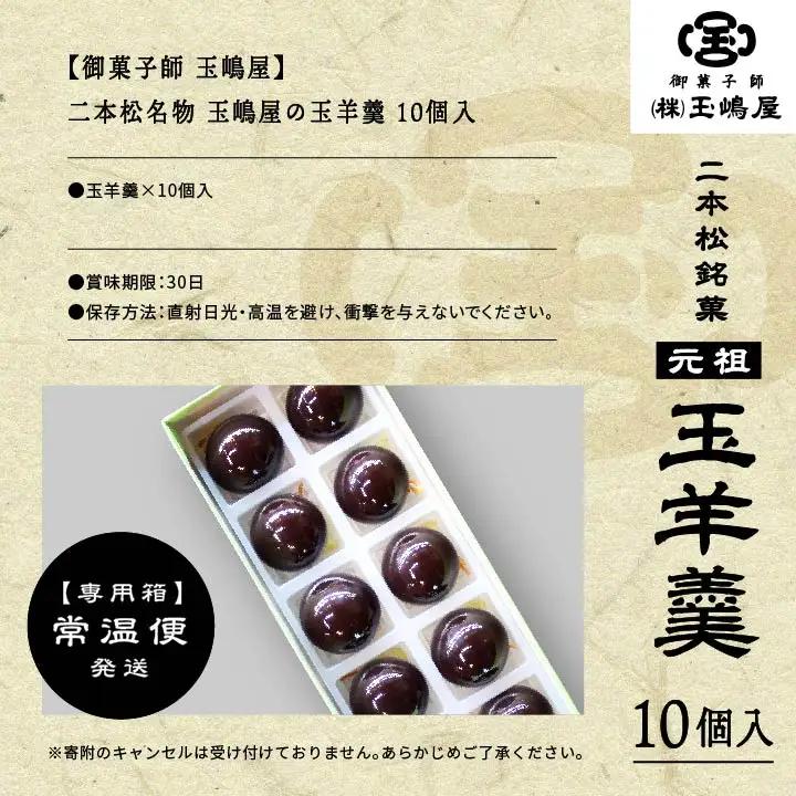 羊羹 玉嶋屋の玉羊羹 10個入り ようかん【株式会社玉嶋屋】