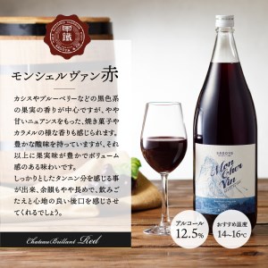 山梨名物一升瓶ワインセット【サドヤのモンシェルヴァン（赤・白）】各1800ｍｌ