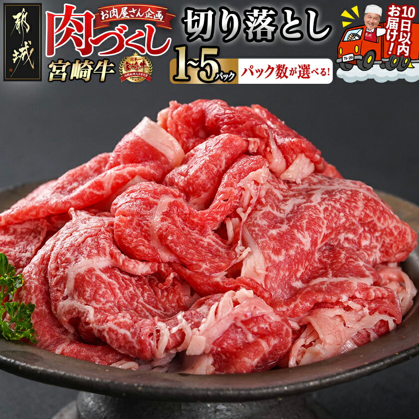 【ふるさと納税】【パック数が選べる！】【肉づくし都城】宮崎牛赤身切り落とし【300g】 - 楽天限定 都城産 宮崎牛 宮崎牛切り落とし 選べるパック数 300g×1P/2P/3P/4P/5P 牛肉 A5 赤身肉 すぐ届く 送料無料 SKU-0110 【宮崎県都城市は2年連続ふるさと納税日本一！】