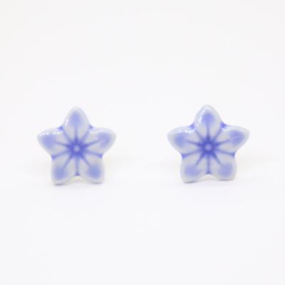 ふるさと納税 瑞浪市 【美濃焼】ききょうピアス(青色)
