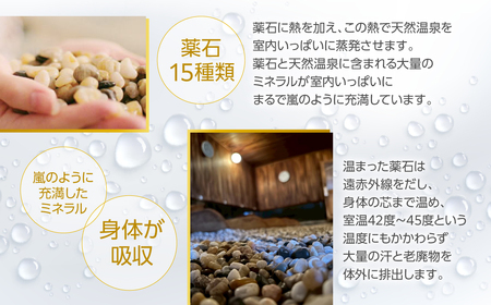 嵐の湯(薬石浴)入浴チケット2回分_旅行券・チケット  温泉利用券 TAKD001