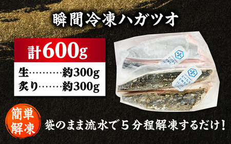 【とけたらとれたて】 ハガツオ（下処理・瞬間冷凍済） 生・炙り食べ比べセット計600g以上（各300g 2パック） 鰹 かつお [DBY013]