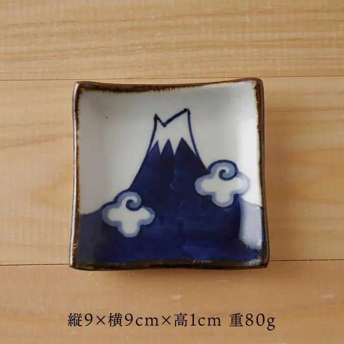 【波佐見焼】富岳 角小皿（青）5枚セット 食器【陶もと】[PE43] 波佐見焼