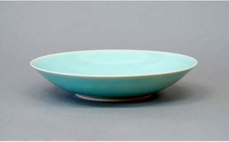 有田焼 翡翠大皿 2枚セット【梶原大敬 茂正工房】 器 うつわ 食器 皿 大皿 パスタ皿 カレー皿 ワンプレート 2枚 セット ペア 青磁 翡翠 青 ブルー グリーン 作家 手仕事 ろくろ シンプル 