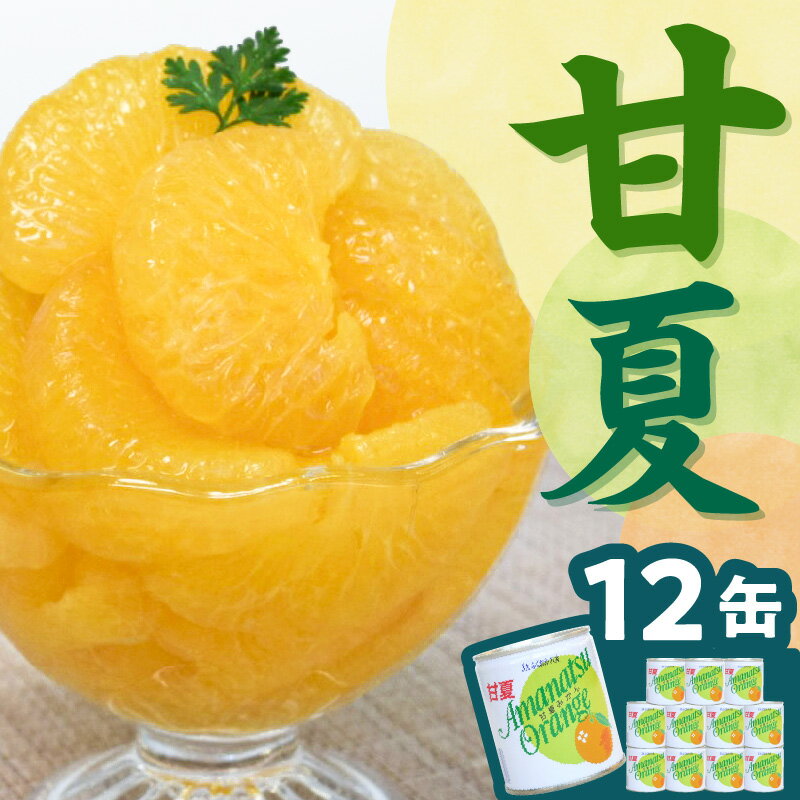 【ふるさと納税】甘味と苦味のバランスが特徴 甘夏缶詰(全果粒、身割れ混合)12缶入｜甘夏 夏みかん 缶詰 かんづめ 保存食 非常食 防災 備蓄食