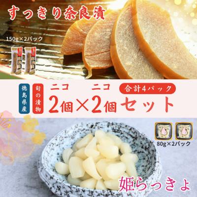 ふるさと納税 藍住町 どっちも美味しい!　ニコニコセット すっきり奈良漬&amp;姫らっきょ