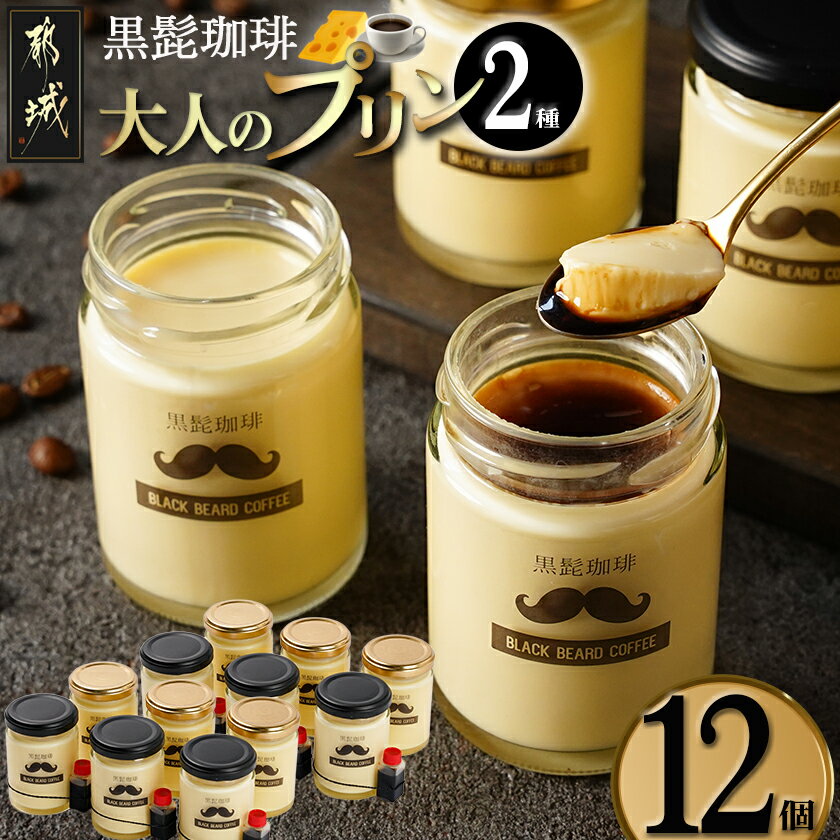 【ふるさと納税】「黒髭珈琲」大人のプリン2種12個セット- お菓子 ほろ苦エスプレッソ 濃厚チーズケーキ 2種類 変わったプリン 瓶入り 珈琲屋さんのプリン スイーツ お歳暮 送料無料 MJ-9904【宮崎県都城市は2年連続ふるさと納税日本一！】
