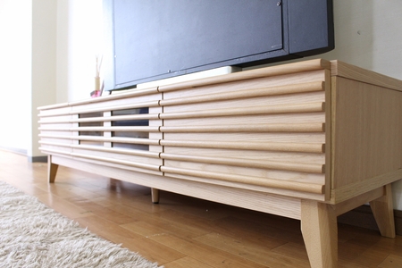 【開梱・設置】アゼル 175cm テレビボード（ナチュラル）　AX015