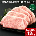 【ふるさと納税】【定期便】【1ヶ月毎12回】くまもと黒毛和牛サーロインステーキ 計12kg（1kg×12回） 牛肉 お肉 和牛 ステーキ 料理 冷凍 熊本県産 国産 九州 熊本県 菊陽町 送料無料