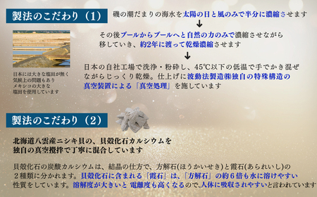 極楽塩の普及版 天日干し2年! 火入れしない生の塩 酵素塩 1kg×4袋 北海道産八雲産ニシキ貝の貝殻化石カルシ ウム入り