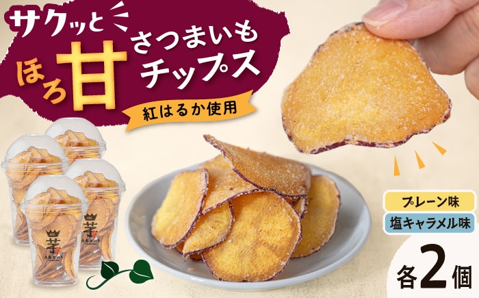 
                  入江農園 さつまいもチップス（プレーン味・塩キャラメル味 各2個）4個入り 糸島市 / いとのKIKORI [AFR004]
                