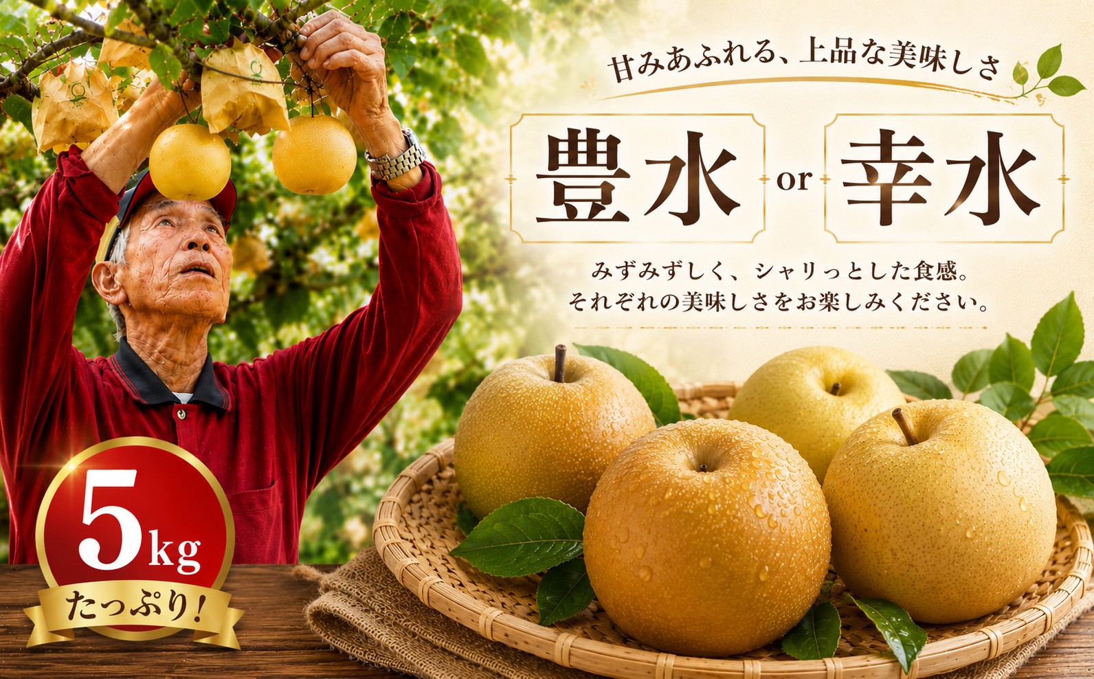
                  【2026年8月初旬～9月中旬頃に発送】先行予約  豊水 幸水 梨 5kg 【井手上農園】 梨 なし ナシ こだわりの梨 nasi 豊水 ほうすい ホウスイ 幸水 こうすい コウスイ 季節限定 数量限定 フルーツ 果物 豊水梨 ほうすいなし ホウスイナシ 幸水梨 こうすいなし コウスイナシ 福岡県川崎町
                