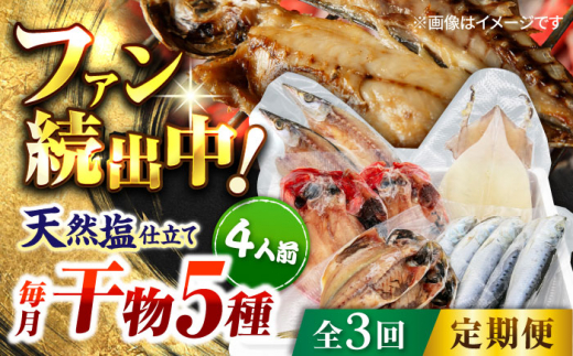【全3回定期便】漁師町佐島 干物詰め合わせ5種 4人前セット キンメ鯛 アジ カマス イワシ イカ 干物セット 人気 干物 個包装  横須賀 天然塩 国産 魚 定期 冷凍配送 【石川水産】 [AKCX009]