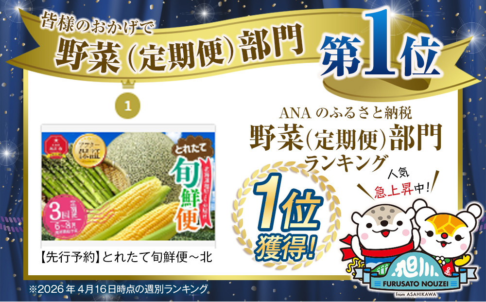 【先行予約】2025年6月発送開始！とれたて旬鮮便～北海道旭川市から旬の定期便～ 【 野菜 アスパラ グリーンアスパラ アスパラガス ゴールドラッシュ とうもろこし 赤肉 メロン フルーツ 果物 旭川