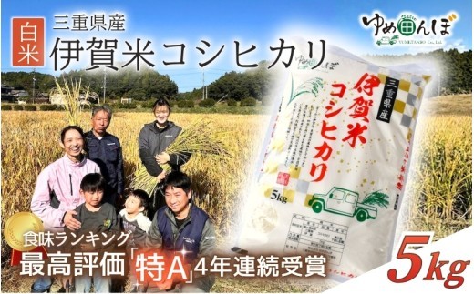 三重県産　伊賀米コシヒカリ　5kg　白米　令和7年産 / お米 ごはん ご飯 はくまい 米 伊賀市 三重県 おいしい 美味しい おにぎり ライス 食卓 送料無料【ymtb0005】