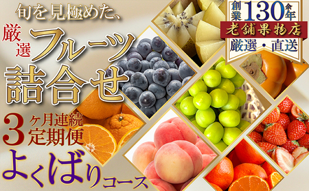 フルーツ詰合せ 厳選 よくばりセット 旬 フルーツ詰合せ【3ヶ月連続定期便】