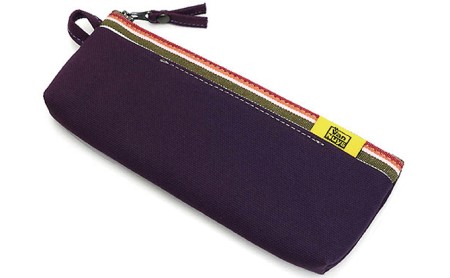 ファスナーペンケース／スリムタイプ　バンナイズ 帆布 シャーペン 鉛筆 ステーショナリー バッグイン 雑貨 日用品 文房具  濃いむらさき