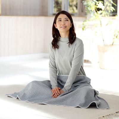 ふるさと納税 津山市 ハニカムブランケット F ブルー