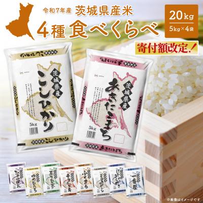 ふるさと納税 境町 4種食べ比べ 20kg〈令和8年6月内発送〉【令和7年産/白米】 米 小分け 精米 茨城県産