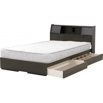 ふるさと納税 知立市 【玄関渡し】A333ダブルベッド(ダークブラウン)体圧分散マットレス付(1922)