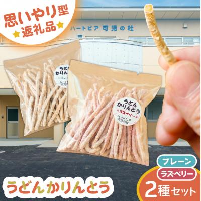 ふるさと納税 可児市 【思いやり型返礼品】障がい者福祉施設　ハートピア可児の杜の「うどんかりんとう」プレーン+ラズベリー