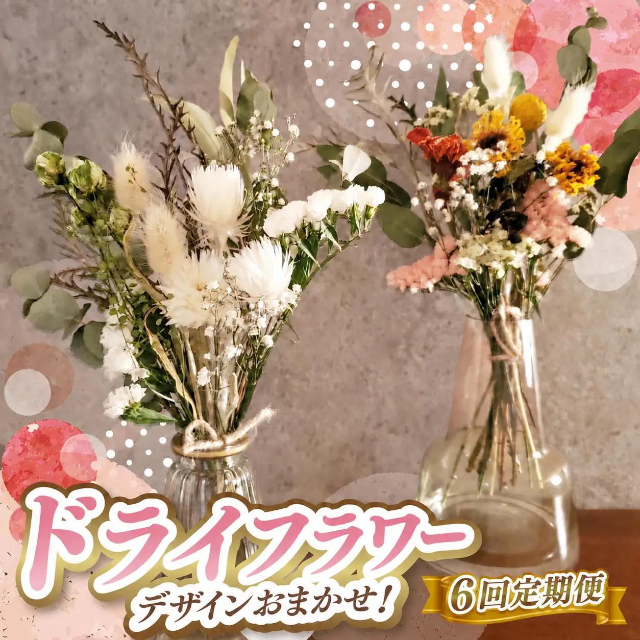 6か月 定期便 デザイン おまかせ ドライフラワー | お花 長さ約18㎝～約20㎝ 10本～ リトルシード