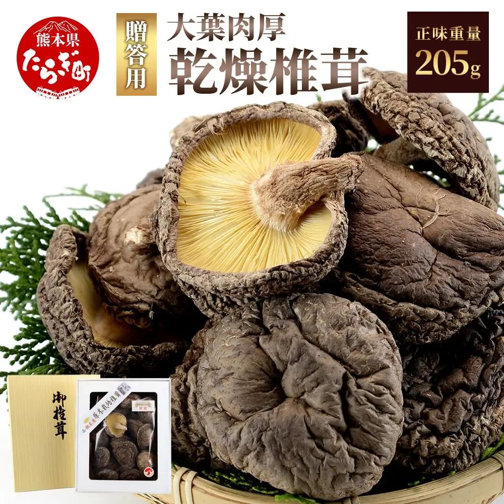 ＜農林水産大臣賞 受賞＞多良木町 槻木産 贈答用 大葉厚肉 乾燥椎茸 205g 【 乾燥 乾燥シイタケ 椎茸 シイタケ 野菜 やさい きのこ類 厚肉 】026-0025