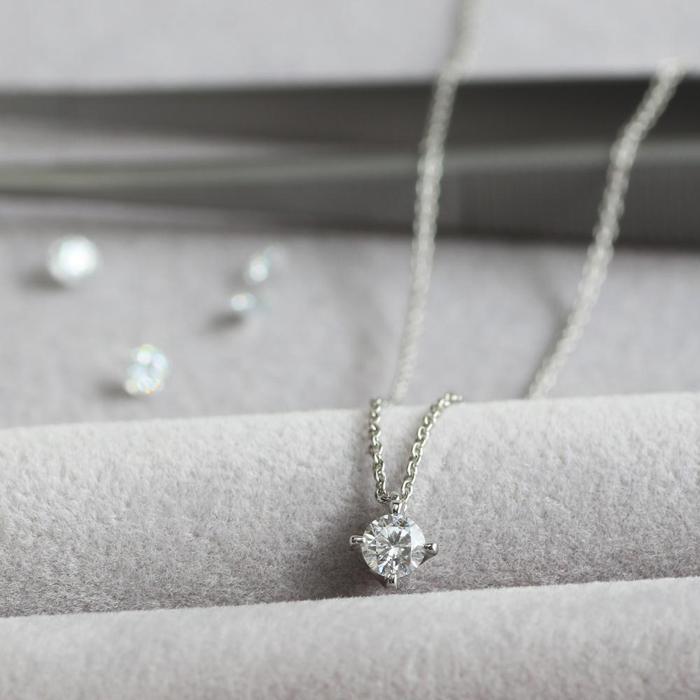 【ふるさと納税】サステナブルなジュエリーを ラボグロウンダイヤモンド Pt900ネックレス 0.2ct 4本たて爪　LAB-PT900-002