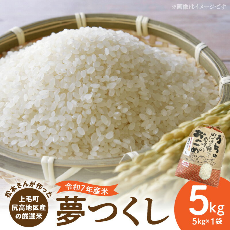 【ふるさと納税】【令和7年産】 厳選米 夢つくし 5kg 上毛町尻高地区産 米 お米 白米 ブランド米 無洗米 ご飯 白飯 おにぎり おむすび 弁当 主食 食品 九州 福岡県 上毛町 お取り寄せ 送料無料