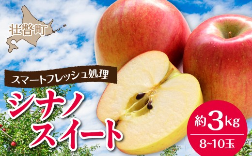 北海道壮瞥町 りんご(スマートフレッシュ)　品種名「シナノスイート」8～10玉 約3kg　【 ふるさと納税 人気 おすすめ ランキング りんご リンゴ 林檎 シナノスイート 甘い ジューシー 北海道 壮瞥町 送料無料 】 SBTF026