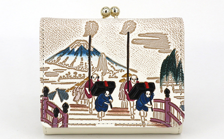 三つ折り財布 文庫屋大関 日本橋 ミニ財布 三つ折り財布【皮革工芸品】