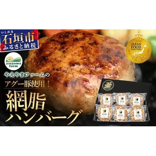 石垣島産 やえやまファームのアグー豚（南ぬ豚）網脂 ハンバーグ ≪6個セット≫　 E-9-1 
