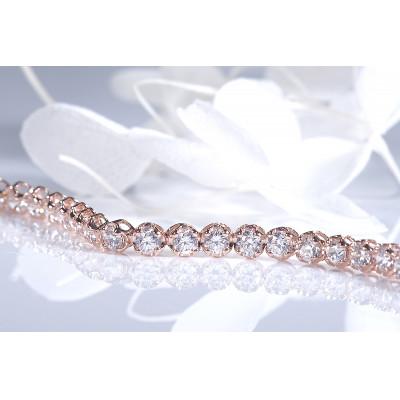 ふるさと納税 昭和町 【2.0ct】K18PGダイヤモンド テニス ブレスレット |  | 01