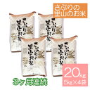 【ふるさと納税】定期便 【3ヶ月連続】さぶりの里山のお米　コシヒカリ精米　5kg×4袋セット（20kg）　【定期便・お米・コシヒカリ】