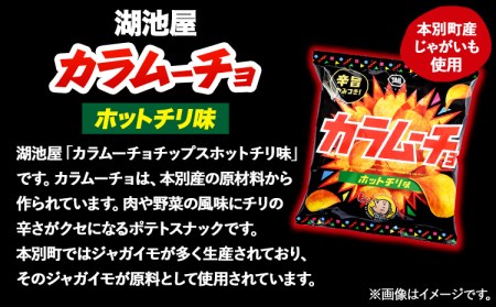 カラムーチョチップスホットチリ味 24袋 本別町観光協会 ポテトチップス　