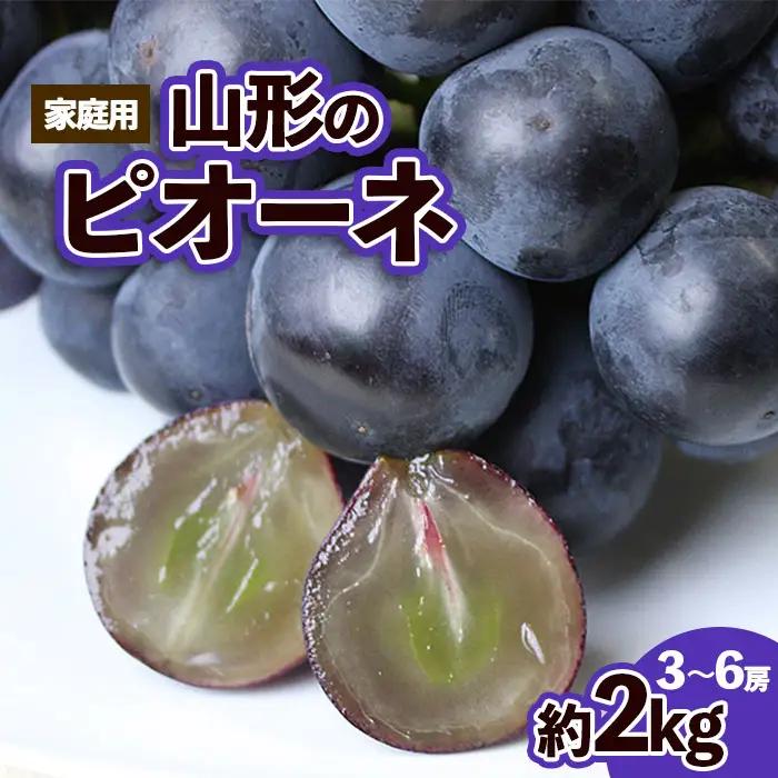 【ご家庭用】山形のピオーネ優品約2kg(2~6房)【8月お届け】【令和8年産先行予約】FS25-152