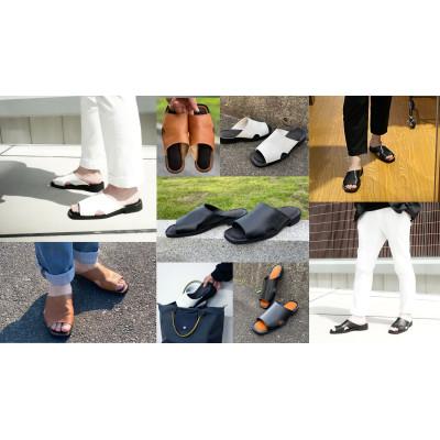 ふるさと納税 御所市 WRAP SANDALS/ラップサンダル　 ブラック×キャメル　27(27.0〜27.5cm) |  | 02