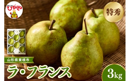 【2026年産 先行受付】東根市産ラ・フランス 約3kg(玉数おまかせ) 特秀品 ベジフルひがしね 山形県 東根市 hi104-014