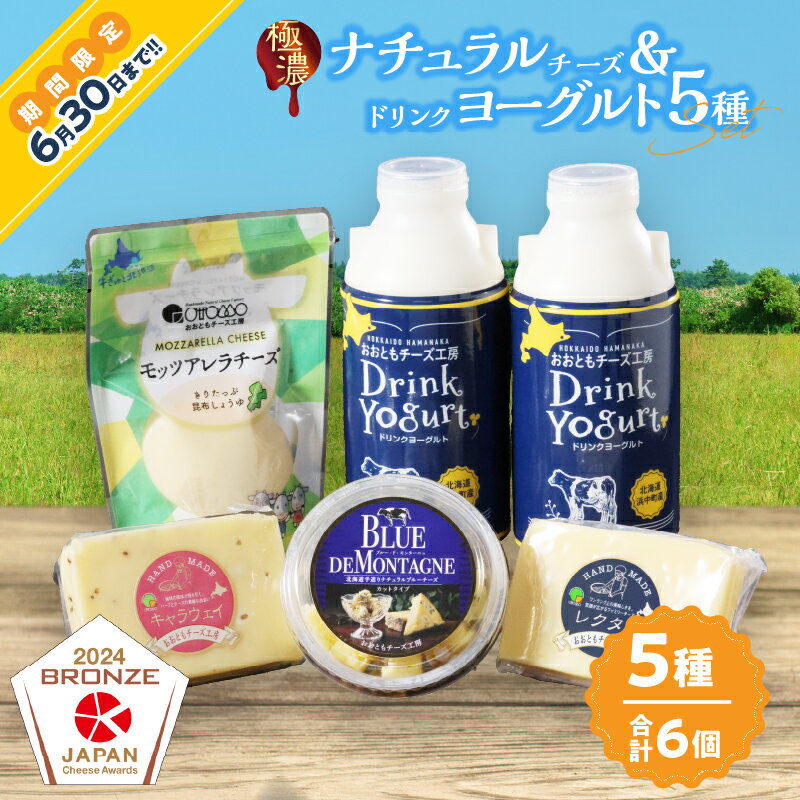 【ふるさと納税】≪期間限定≫おおともチーズ工房 人気の乳製品セット!! ナチュラルチーズ ＆ ドリンクヨーグルト 5種 セット 北海道 生乳 乳製品 加工品 飲料 食品 国産 乳酸菌 詰め合わせ プレーン おすすめ 贈り物 贈答 ギフト おやつ おつまみ 冷蔵 浜中町 送料無料