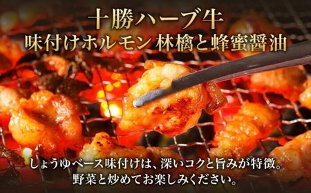 北海道 十勝ハーブ牛 味付けホルモン 林檎と蜂蜜 醤油 200g 2パック 計400g  しょうゆ味 ミックスホルモン ホルモン ギアラ センマイ 国産 国産牛 ハーブ牛 牛肉 肉 焼肉 冷凍 ギフト