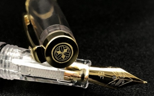 Z-37-3 【選べる戦国家紋100種類】家紋万年筆＋おまけのインクつき（関ケ原の戦い：緑色）