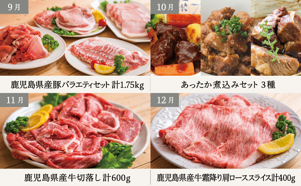 【定期便 全12回】情熱牧場 鹿児島県産お肉の定期便 スタンダードコース お肉 ステーキ すき焼き しゃぶしゃぶ A5等級 黒毛和牛 牛肉 豚肉 焼肉 定期便 冷凍 カミチク 南さつま市