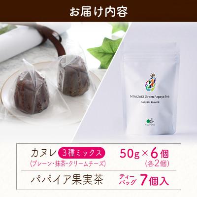 ふるさと納税 新富町 宮崎素材の手作りカヌレ!3種ミックスタイプ&パパイア果実茶 |  | 03