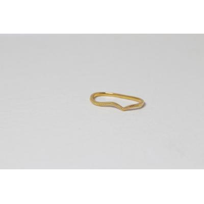 ふるさと納税 甲府市 【K18金 ダブルフィンガーリング 】ミルグレインデザイン イエローゴールド / KGR18001